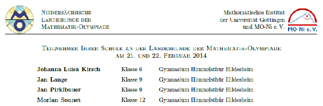 2014 01 Matheolympiade